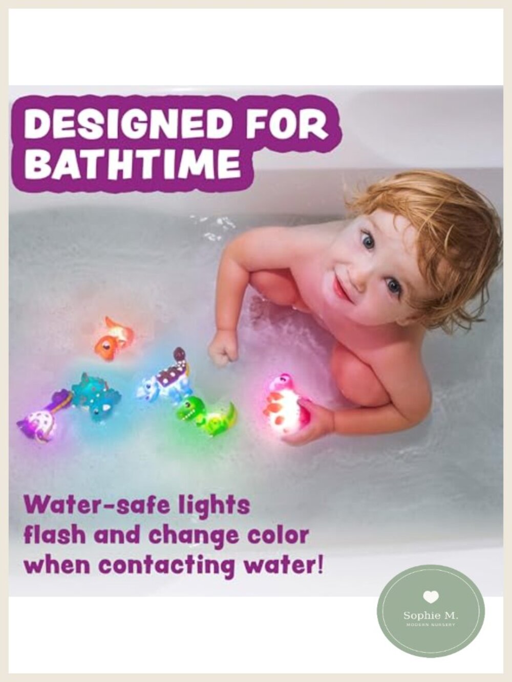 Dinosaur Light Up Bath Toys 6 Pack Water-Activated Sensory Toddler - Picture 2 of 6